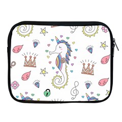 Seamless Pattern Cute Unicorn Cartoon Hand Drawn Apple Ipad 2/3/4 Zipper Cases