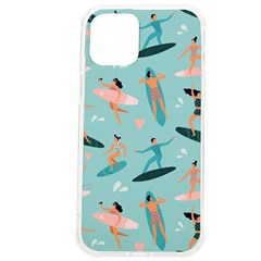 Beach Surfing Surfers With Surfboards Surfer Rides Wave Summer Outdoors Surfboards Seamless Pattern Iphone 12 Pro Max Tpu Uv Print Case by Bedest
