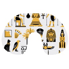 Egypt Symbols Decorative Icons Set Travel Neck Pillow