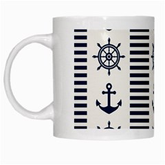 Nautical Seamless Pattern Vector Illustration White Mug