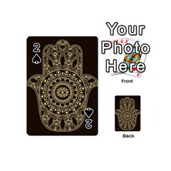 Hamsa Hand Drawn Symbol With Flower Decorative Pattern Playing Cards 54 Designs (mini) by Hannah976