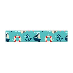 Seamless Pattern Nautical Icons Cartoon Style Premium Plush Fleece Scarf (mini) by Hannah976