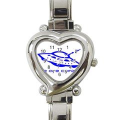 Unidentified Flying Object Ufo Alien We Are Coming Heart Italian Charm Watch by Sarkoni