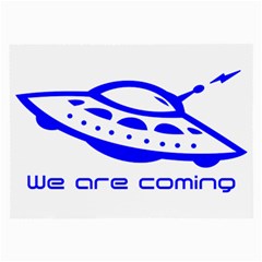 Unidentified Flying Object Ufo Alien We Are Coming Large Glasses Cloth (2 Sides) by Sarkoni