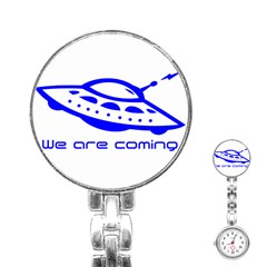 Unidentified Flying Object Ufo Alien We Are Coming Stainless Steel Nurses Watch by Sarkoni