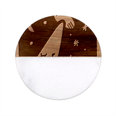 Ufo Alien Unidentified Flying Object Classic Marble Wood Coaster (round)  by Sarkoni