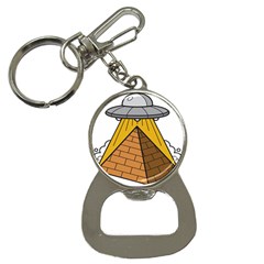 Unidentified Flying Object Ufo Under The Pyramid Bottle Opener Key Chain by Sarkoni