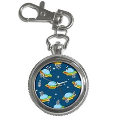 Seamless Pattern Ufo With Star Space Galaxy Background Key Chain Watches by Bedest