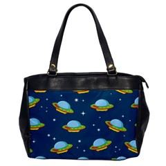 Seamless Pattern Ufo With Star Space Galaxy Background Oversize Office Handbag by Bedest