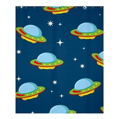 Seamless Pattern Ufo With Star Space Galaxy Background Shower Curtain 60  X 72  (medium) 