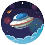 Ufo Alien Spaceship Galaxy UV Print Acrylic Ornament Round