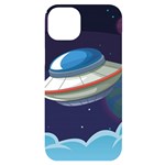 Ufo Alien Spaceship Galaxy iPhone 14 Plus Black UV Print Case