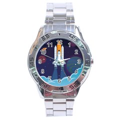 Spaceship Milkyway Galaxy Stainless Steel Analogue Watch