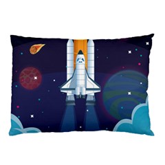 Spaceship Milkyway Galaxy Pillow Case (two Sides)