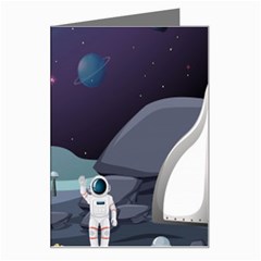 Alien Astronaut Scene Greeting Card