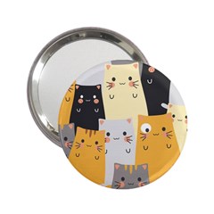 Seamless Pattern Cute Cat Cartoons 2 25  Handbag Mirrors by Bedest