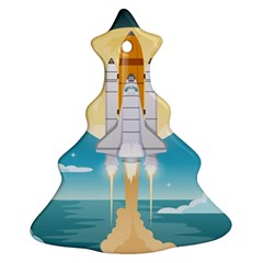 Space Exploration Illustration Christmas Tree Ornament (two Sides)