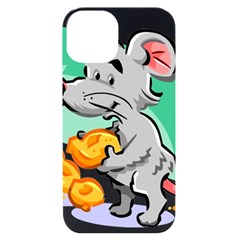 Mouse Cheese Tail Rat Mice Hole Iphone 14 Black Uv Print Case by Sarkoni