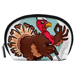 Turkey Chef Cooking Food Cartoon Accessory Pouch (large) by Sarkoni