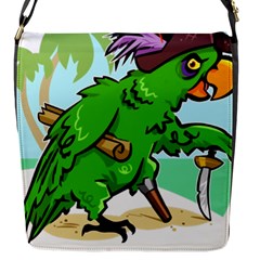 Parrot Hat Cartoon Captain Flap Closure Messenger Bag (s)