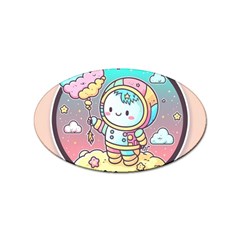Boy Astronaut Cotton Candy Sticker Oval (10 Pack) by Bedest