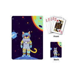 Cat Astronaut Space Retro Universe Playing Cards Single Design (mini) by Bedest