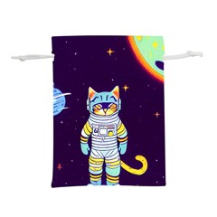 Cat Astronaut Space Retro Universe Lightweight Drawstring Pouch (m)