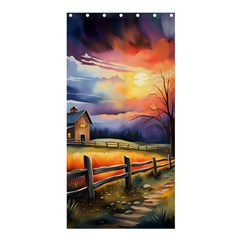 Rural Farm Fence Pathway Sunset Shower Curtain 36  X 72  (stall) 