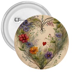 Heart Flowers Plant 3  Buttons