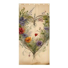 Heart Flowers Plant Shower Curtain 36  X 72  (stall) 