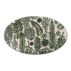 Plants Leaves Boho Botany Foliage Oval Magnet