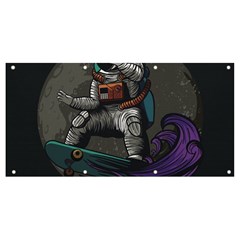 Illustration Astronaut Cosmonaut Paying Skateboard Sport Space With Astronaut Suit Banner And Sign 8  X 4  by Ndabl3x