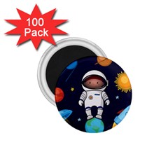 Boy Spaceman Space Rocket Ufo Planets Stars 1 75  Magnets (100 Pack)  by Ndabl3x