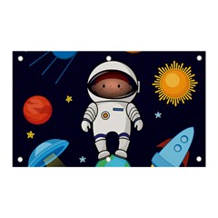 Boy Spaceman Space Rocket Ufo Planets Stars Banner And Sign 5  X 3 