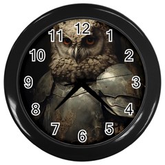 Owl Knight Wall Clock (black)