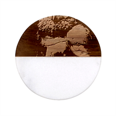 Owl Knight Classic Marble Wood Coaster (round) 