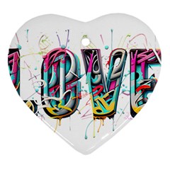 Graffiti Love Heart Ornament (two Sides) by essentialimage
