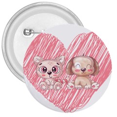 Paw Dog Pet Puppy Canine Cute 3  Buttons by Sarkoni