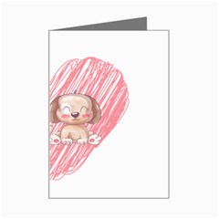 Dog Cat Animal Pet Heart Love Mini Greeting Card by Sarkoni