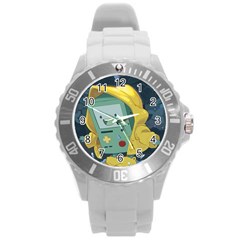 Cartoon Bmo Adventure Time Round Plastic Sport Watch (l) by Bedest