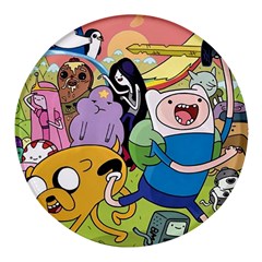 Adventure Time Finn  Jake Round Glass Fridge Magnet (4 Pack) by Bedest