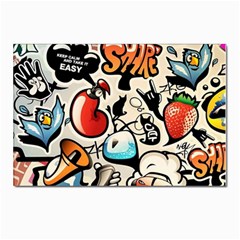 Comical Words Animals Comic Omics Crazy Graffiti Postcard 4 x 6  (pkg Of 10) by Bedest