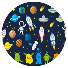 Big Set Cute Astronauts Space Planets Stars Aliens Rockets Ufo Constellations Satellite Moon Rover V Round Trivet