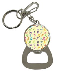 Seamless Pattern Musical Note Doodle Symbol Bottle Opener Key Chain by Hannah976
