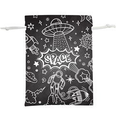 Vector Flat Space Design Background With Text Lightweight Drawstring Pouch (xl)