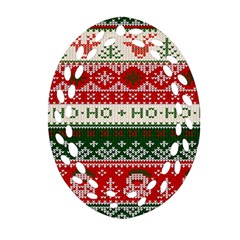 Ugly Sweater Merry Christmas  Oval Filigree Ornament (two Sides) by artworkshop