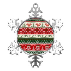 Ugly Sweater Merry Christmas  Metal Small Snowflake Ornament by artworkshop