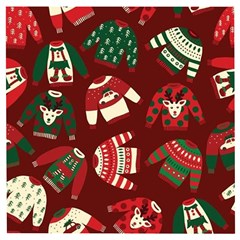 Ugly Sweater Wrapping Paper Wooden Puzzle Square by artworkshop