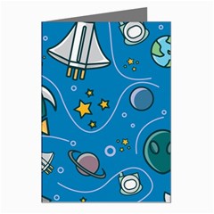 About Space Seamless Pattern Greeting Cards (pkg Of 8) by Hannah976