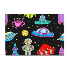 Seamless Pattern With Space Objects Ufo Rockets Aliens Hand Drawn Elements Space Sticker A4 (100 Pack) by Hannah976